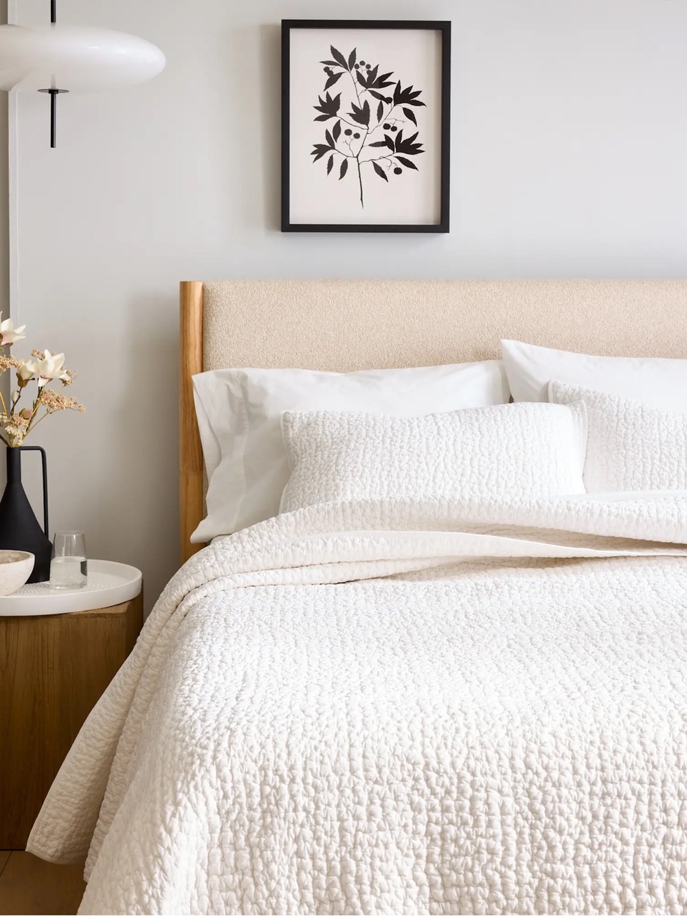 New Organic Cotton Hand Stitched Quilt Set Full/Queen - White MSRP $174 - Picture 3 of 13